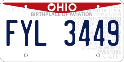 OH license plate FYL3449