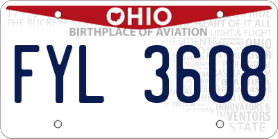 OH license plate FYL3608