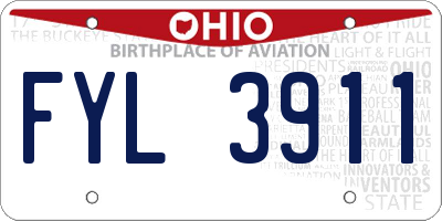 OH license plate FYL3911
