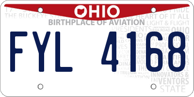 OH license plate FYL4168