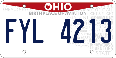 OH license plate FYL4213