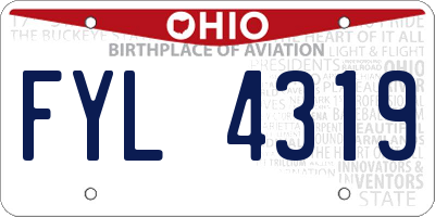 OH license plate FYL4319