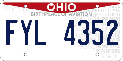 OH license plate FYL4352