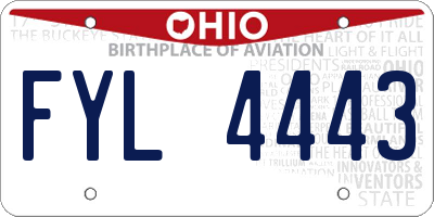 OH license plate FYL4443
