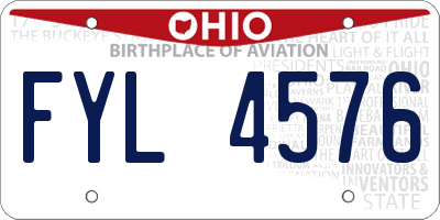OH license plate FYL4576