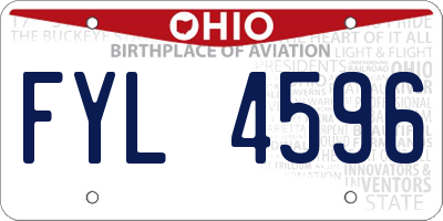 OH license plate FYL4596