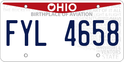 OH license plate FYL4658