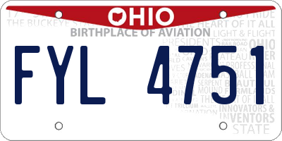 OH license plate FYL4751