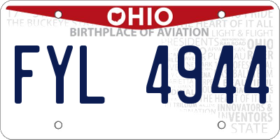 OH license plate FYL4944
