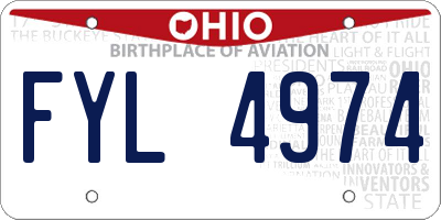 OH license plate FYL4974