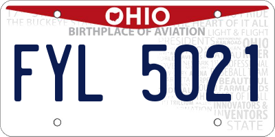 OH license plate FYL5021