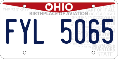OH license plate FYL5065