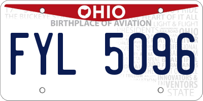 OH license plate FYL5096