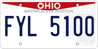 OH license plate FYL5100