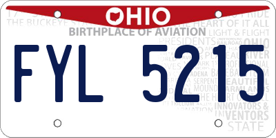OH license plate FYL5215