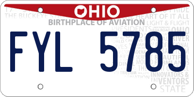 OH license plate FYL5785