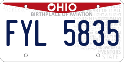 OH license plate FYL5835