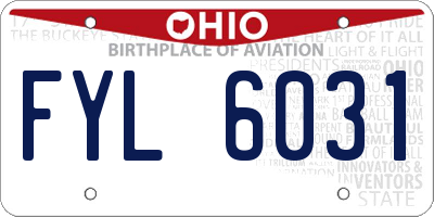 OH license plate FYL6031