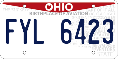 OH license plate FYL6423