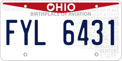 OH license plate FYL6431