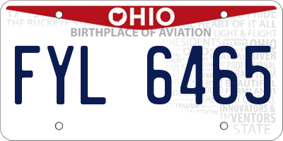 OH license plate FYL6465
