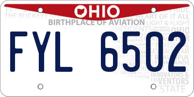 OH license plate FYL6502