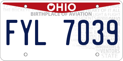 OH license plate FYL7039
