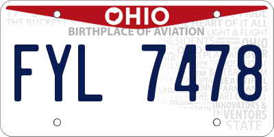 OH license plate FYL7478