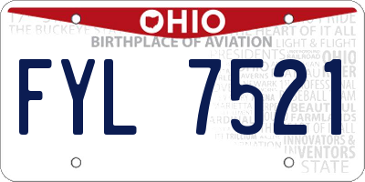 OH license plate FYL7521