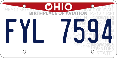 OH license plate FYL7594