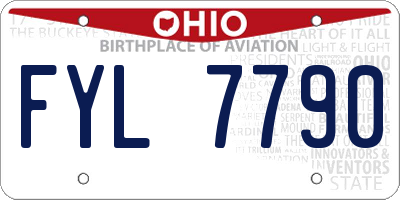 OH license plate FYL7790