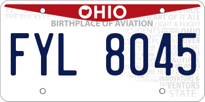 OH license plate FYL8045