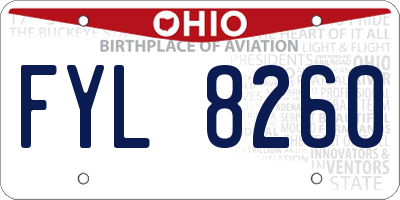 OH license plate FYL8260