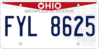 OH license plate FYL8625