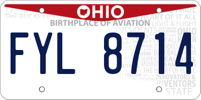 OH license plate FYL8714