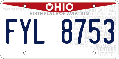 OH license plate FYL8753