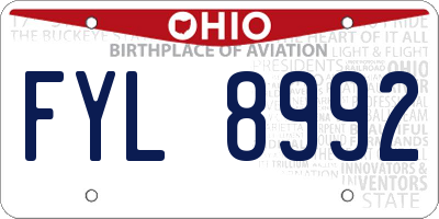 OH license plate FYL8992