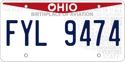 OH license plate FYL9474