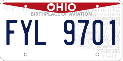 OH license plate FYL9701