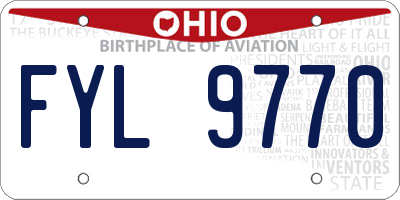OH license plate FYL9770