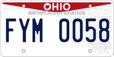 OH license plate FYM0058
