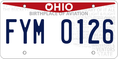 OH license plate FYM0126