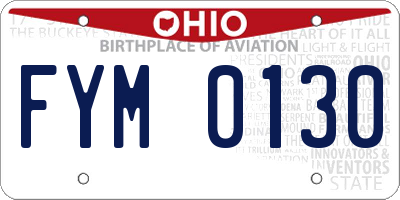 OH license plate FYM0130