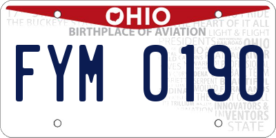 OH license plate FYM0190