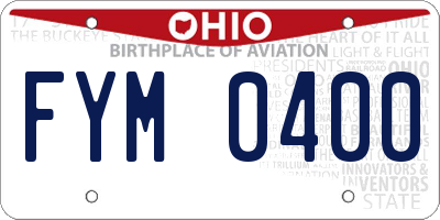 OH license plate FYM0400