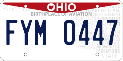 OH license plate FYM0447