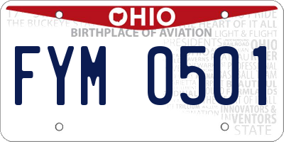 OH license plate FYM0501