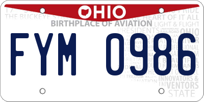 OH license plate FYM0986