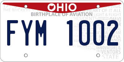 OH license plate FYM1002