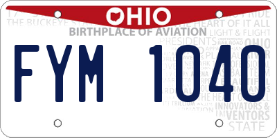 OH license plate FYM1040